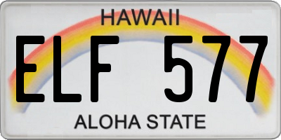 HI license plate ELF577