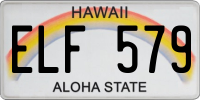 HI license plate ELF579