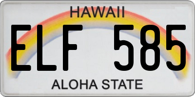 HI license plate ELF585