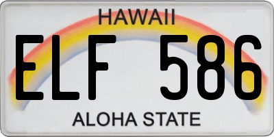 HI license plate ELF586