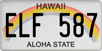 HI license plate ELF587