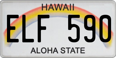 HI license plate ELF590