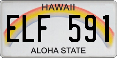 HI license plate ELF591