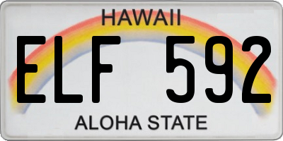 HI license plate ELF592