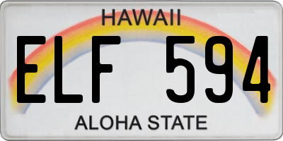 HI license plate ELF594