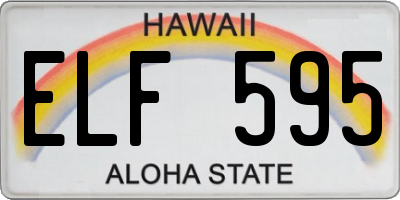 HI license plate ELF595