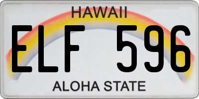HI license plate ELF596
