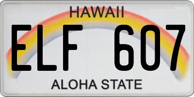 HI license plate ELF607