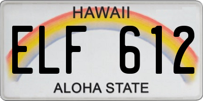 HI license plate ELF612