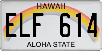 HI license plate ELF614