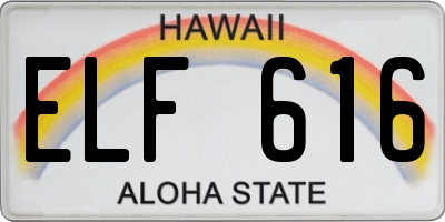 HI license plate ELF616