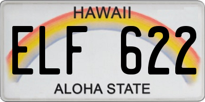 HI license plate ELF622