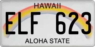 HI license plate ELF623