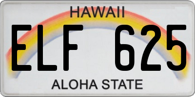 HI license plate ELF625