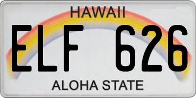 HI license plate ELF626