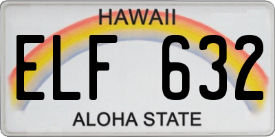 HI license plate ELF632
