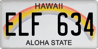 HI license plate ELF634