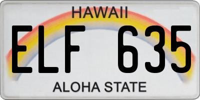 HI license plate ELF635