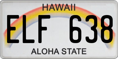 HI license plate ELF638