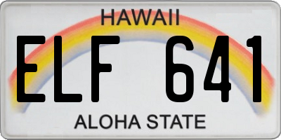 HI license plate ELF641