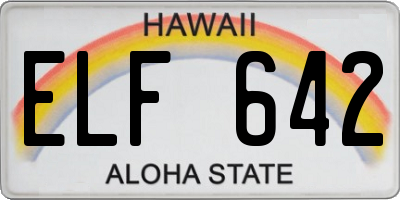 HI license plate ELF642