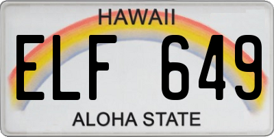 HI license plate ELF649