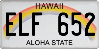 HI license plate ELF652