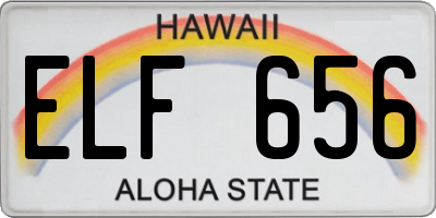HI license plate ELF656
