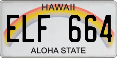 HI license plate ELF664