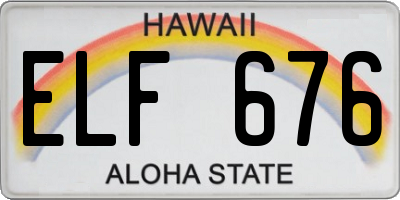 HI license plate ELF676