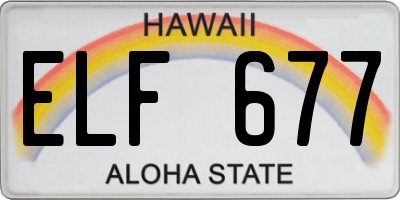 HI license plate ELF677