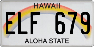 HI license plate ELF679