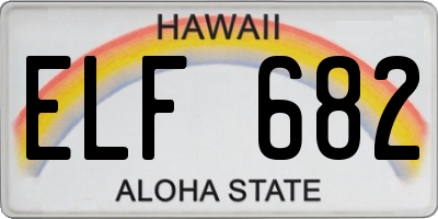 HI license plate ELF682
