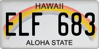 HI license plate ELF683