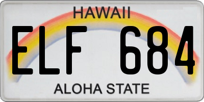 HI license plate ELF684