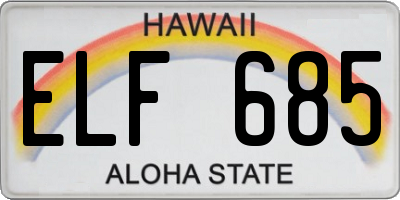 HI license plate ELF685
