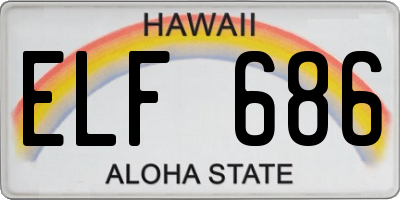 HI license plate ELF686