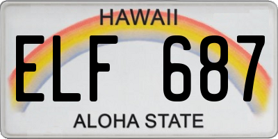 HI license plate ELF687