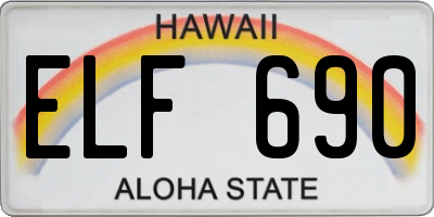 HI license plate ELF690