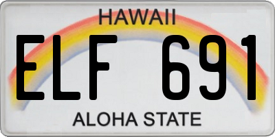 HI license plate ELF691
