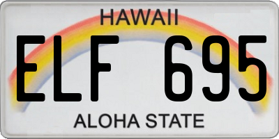 HI license plate ELF695