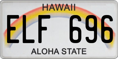 HI license plate ELF696