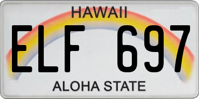 HI license plate ELF697