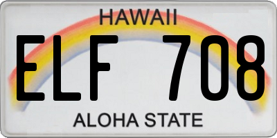 HI license plate ELF708