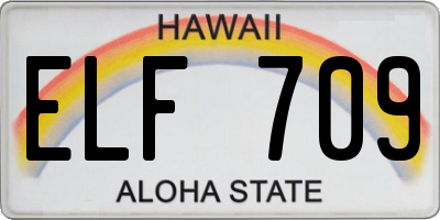 HI license plate ELF709