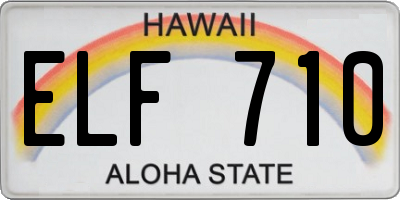 HI license plate ELF710