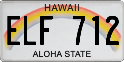 HI license plate ELF712