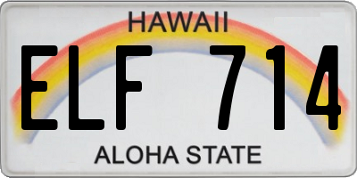 HI license plate ELF714