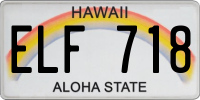 HI license plate ELF718