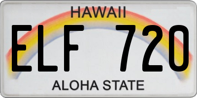 HI license plate ELF720